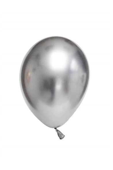 Baskılı ve Düz Balon Parlak Gümüş Krom Boyalı Balon
