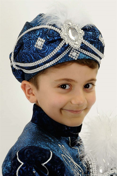 Şehzade Şapkaları Hünkar Lacivert Şehzade Sünnet Şapkası