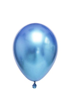 Baskılı ve Düz Balon Parlak Mavi Krom Boyalı Balon