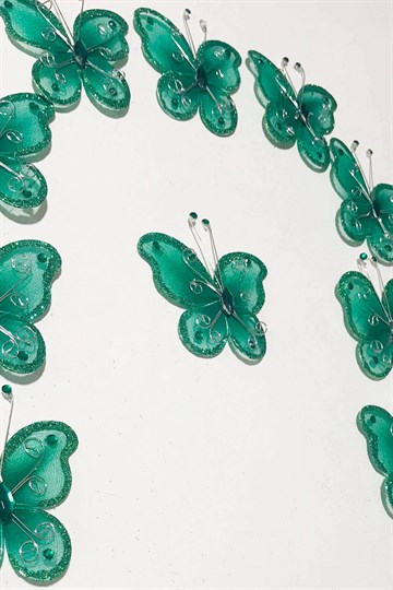 Cibinlik Süsleme Malzemeleri Kelebek Süs Yeşil 6x6 cm